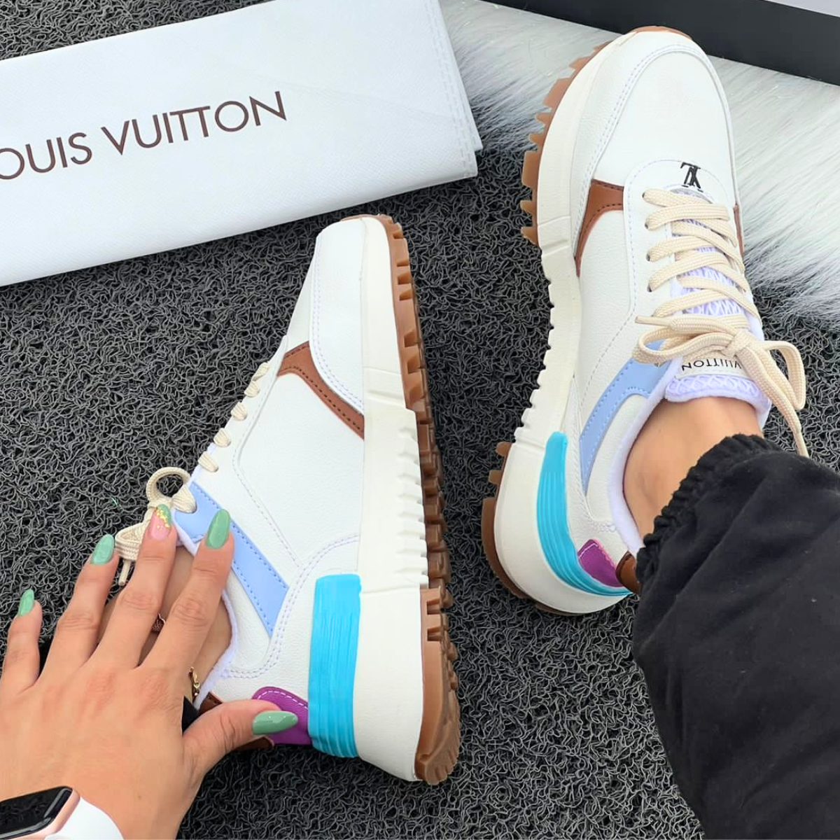 Tenis louis vuitton original para mujer color blanco azul Comprar tienda onlineshoppingcenterg Colombia centro de compras en linea osc1